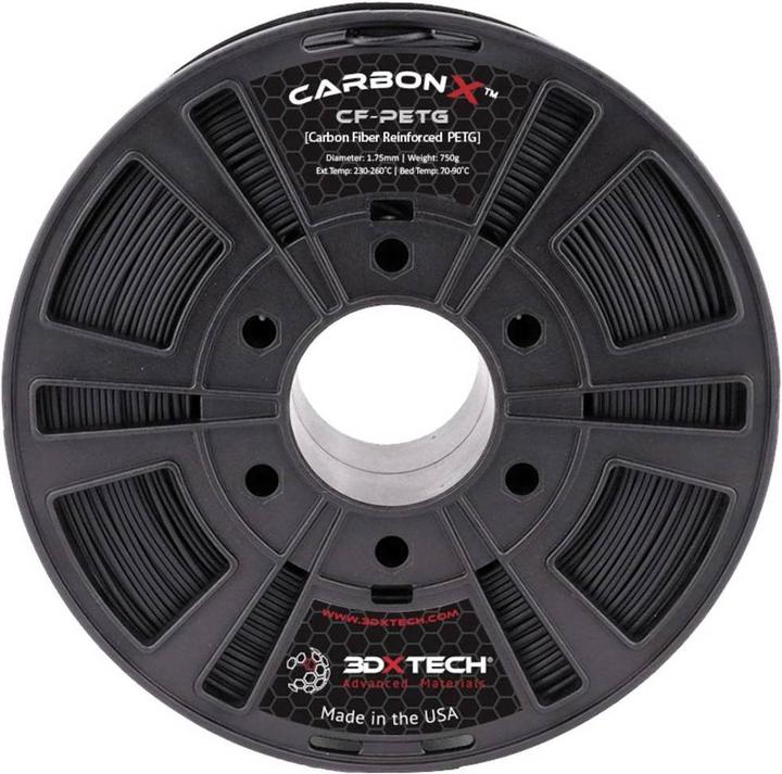 Produktbild 3D Xtech 3DXTech CarbonX PETG+CF Filament (PETG, 1.75 mm, 750 g, Schwarz)