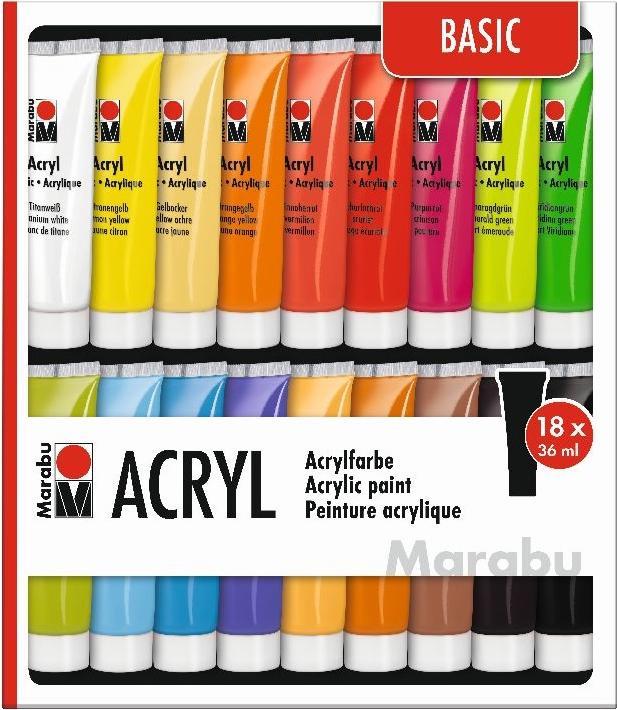 Marabu Acrylfarbe (Mehrfarbig, 36 ml)