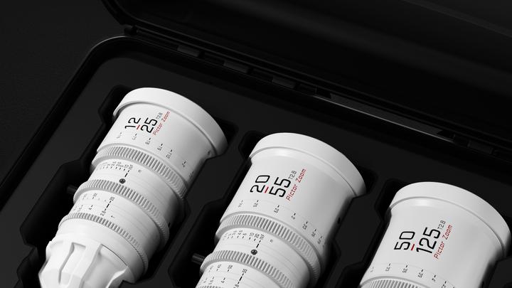 Immagine prodotto Dzofilm Pictor Zoom Kit 3 lenti (12-25/20-55/50-125 T2.8) Bianco (Canon EF-M, Full-frame)