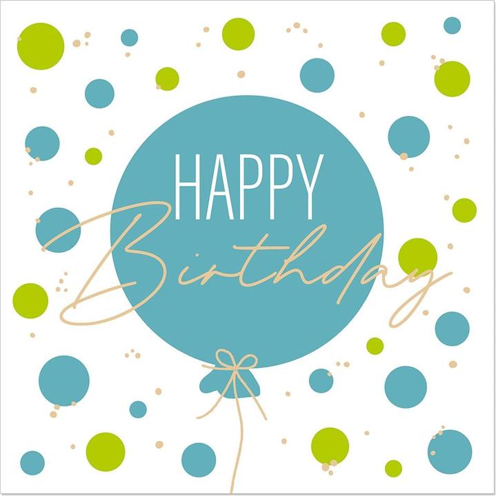 Actual product image Artebene Servietten Happy Birthday Ballon petrol von (33 x 33 cm)