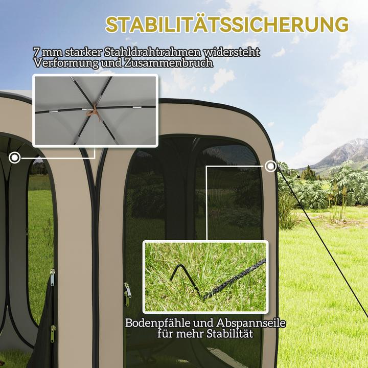 Image du produit Outsunny Campingzelt Oxfordstoff, Stahldraht Khaki (Tente instantanée)