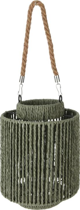 Actual product image Natura Punto Lantern made of natural material with handle, green (19.5 x 19.5 cm, 1 x)