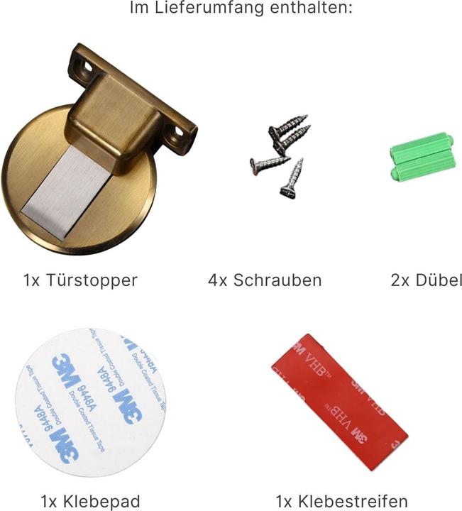 Produktbild Hermex Magnetischer Türstopper Türdämpfer Türschnäpper Türpuffer Türkeil (1 Stück)
