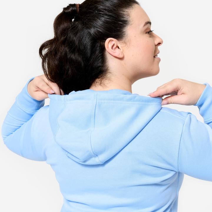 Image du produit Domyos Sweat à capuche en coton femme, bleu clair (XXL)