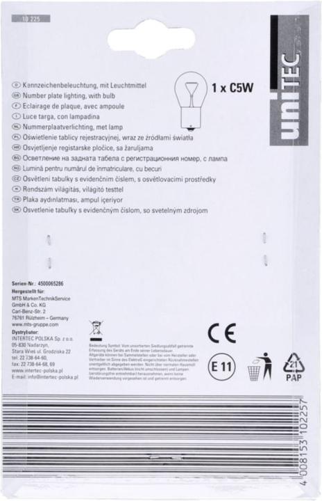 Produktbild Unitec Kennzeichenbeleuchtung