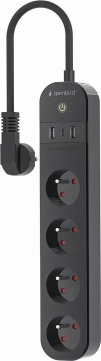Immagine prodotto Gembird Presa multipla intelligente con caricatore USB 4 prese francesi nero (4 x, CEE 7/3, 1.50 m)