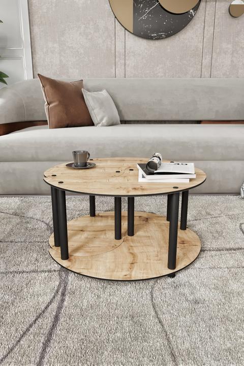 Actual product image Hanah Home Yin Yang Coffee Table 2 Set (70 x 38 x 70 cm)
