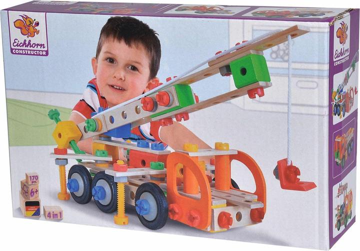 Actual product image Eichhorn Constructor 4in1 Kraanwagen, 170dlg.