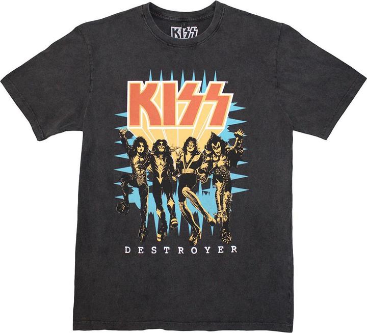 KISS Destroyer 3D Logo Stone Wash