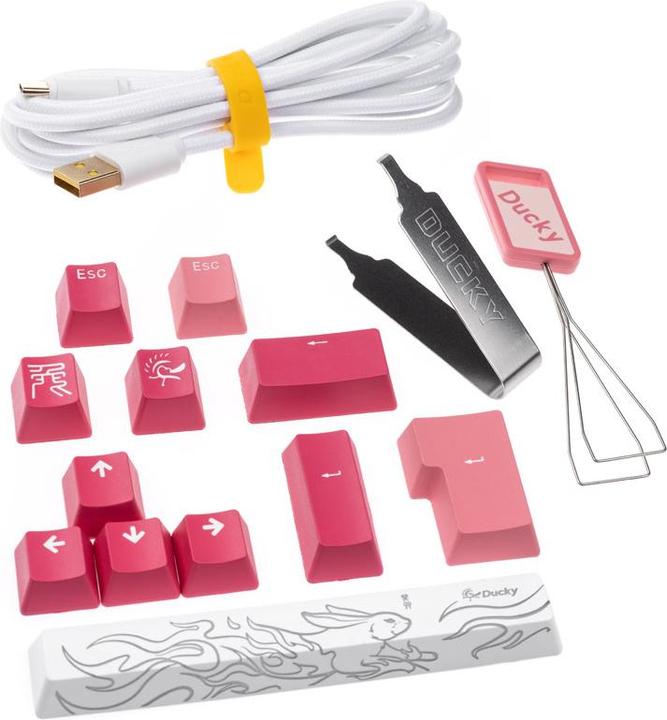 Produktbild Ducky One 3 Gossamer Pink Gaming Tastatur - MX-Ergo-Clear (DE, Kabelgebunden)