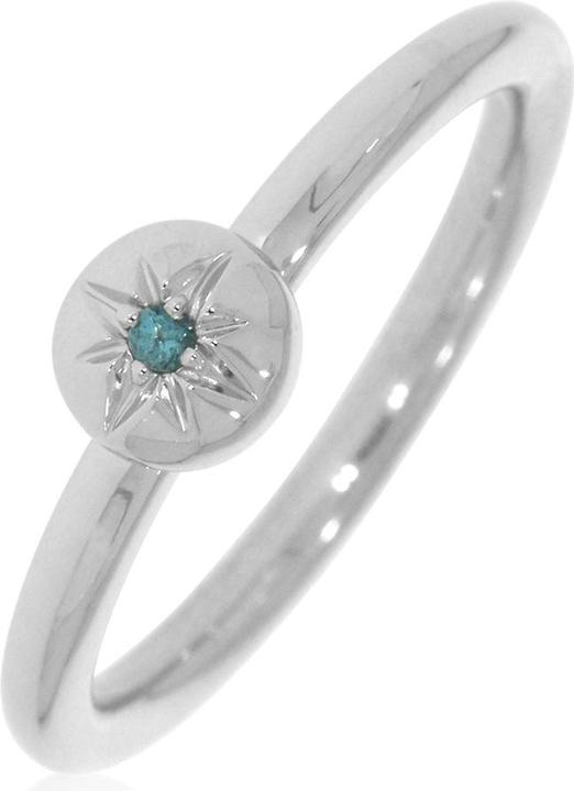 Actual product image Xen Ring with blue topaz approx. 0.02 ct. rhodium-plated (52, 925 Silver)