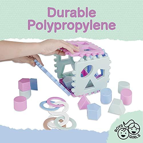 Productafbeelding Activity Board Vorm Sorteerder Plug-in Blokjes | Plug-in Box Babyspeelblokjes met 18 sorteerblokken en