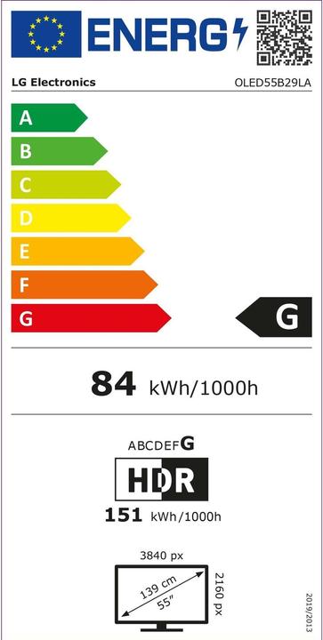 Energie-Label LG OLED55B29LA (55", B2, OLED, 4K, 2022)
