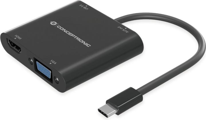 Conceptronic USB Typ-C zu (HDMI, VGA, USB 3.0, Klinkenbuchse, 6.60 cm)