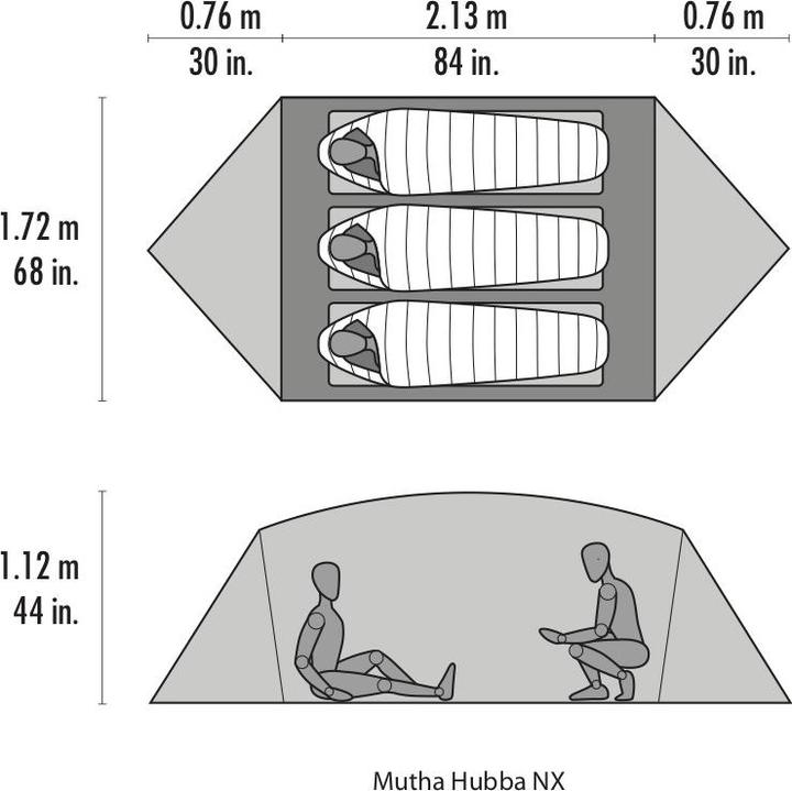 Actual product image Msr Mutha Hubba NX (Dome tent, 2.07 kg, 3 persons)
