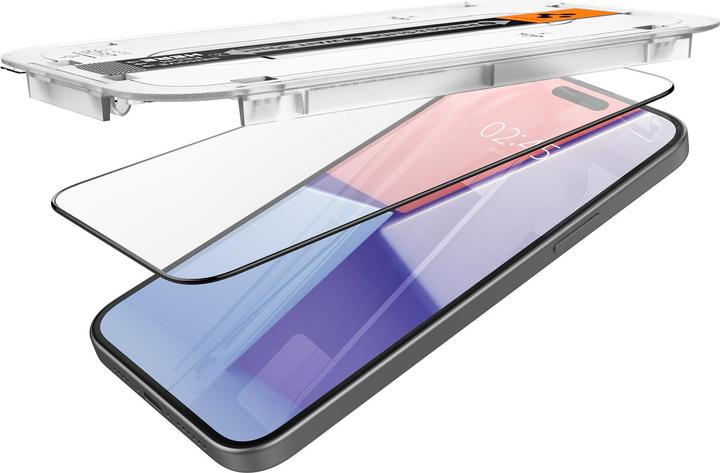 Immagine prodotto Spigen VETRO TEMPERATO GLAS.TR "EZ FIT" FC CONFEZIONE DA 2 IPHONE 15 PLUS NERO (2 Pezzo/i, Apple iPhone 15 Plus)