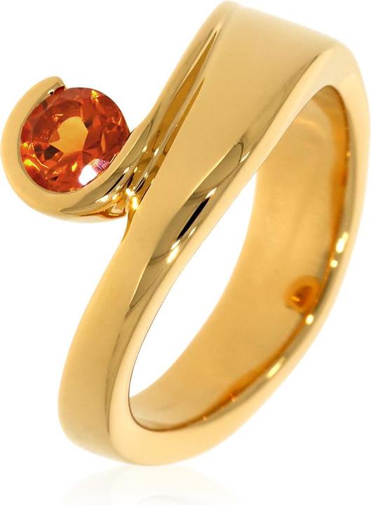 Immagine prodotto Xen Anello con citrino di Madeira da 5 mm circa 0,50 ct. placcato oro giallo (52, 925 Argento)