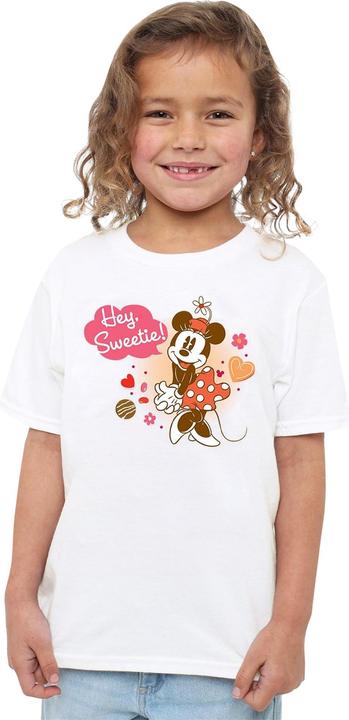 Actual product image Disney Childrens/Kids Hey Sweetie! Minnie Mouse Vintage Valentine's Day T-Shirt (140)