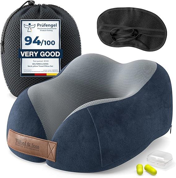 Actual product image Wilford & Sons Travel pillow set (Head & neck pillow, Case, Hygiene product)