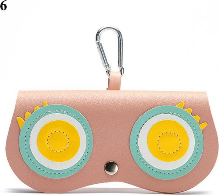 Only-Bags.Store Niedliche Eule Cartoon PU Leder Brillenetui - tragbare Brillenaufbewahrungstasche mit