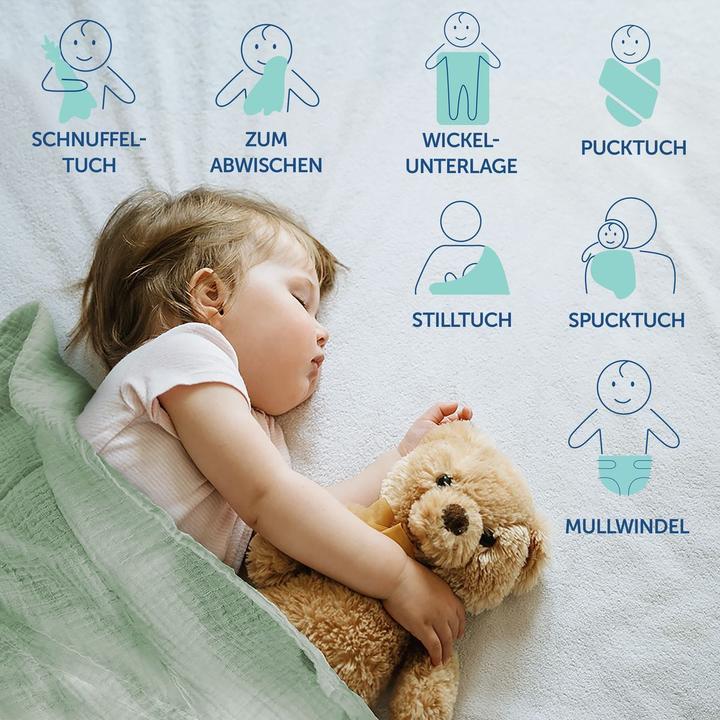 Actual product image Makian Mullwindeln & Mulltücher Mullwindel / Mulltuch 8er Pack 70 x 70 cm (70 cm, 70 cm)