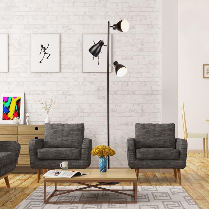Produktbild B.K.Licht Stehleuchte, schwarz, 3xE27 exkl. (E27)