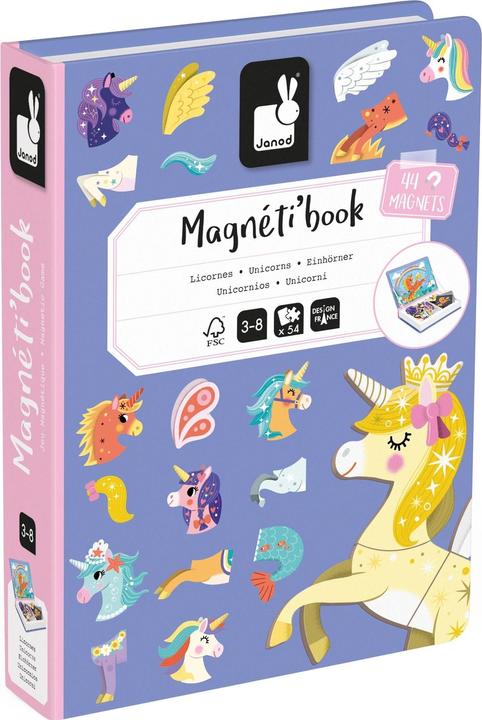 Janod Magnetbuch Einhorn (Deutsch, Französisch, Italienisch, Englisch)