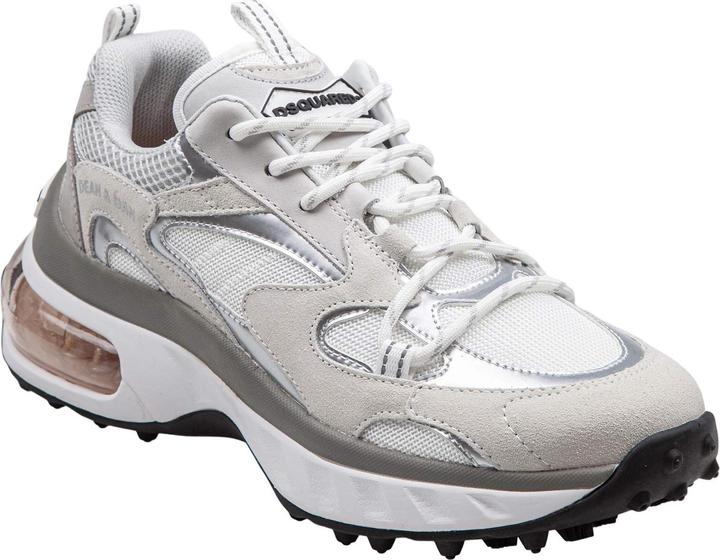 Immagine prodotto Dsquared2 bubble sneakers in leather and technical fabric color white/silver (42)