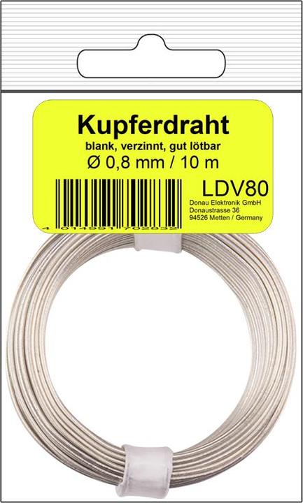 Actual product image Donau Copper Wire Bare Tinned 0.8 mm 10 M (10 m)