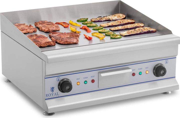 Produktbild Royal Catering Elektro Grillplatte Griddleplatte Griddle Bräter Grill 60cm Glatt 2 x 3200 W Neu (0.01 kW)