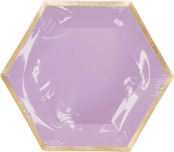 Produktbild Rico Design Teller Sechseck 16 cm, 10 Stück, Flieder/Gold (10 x)