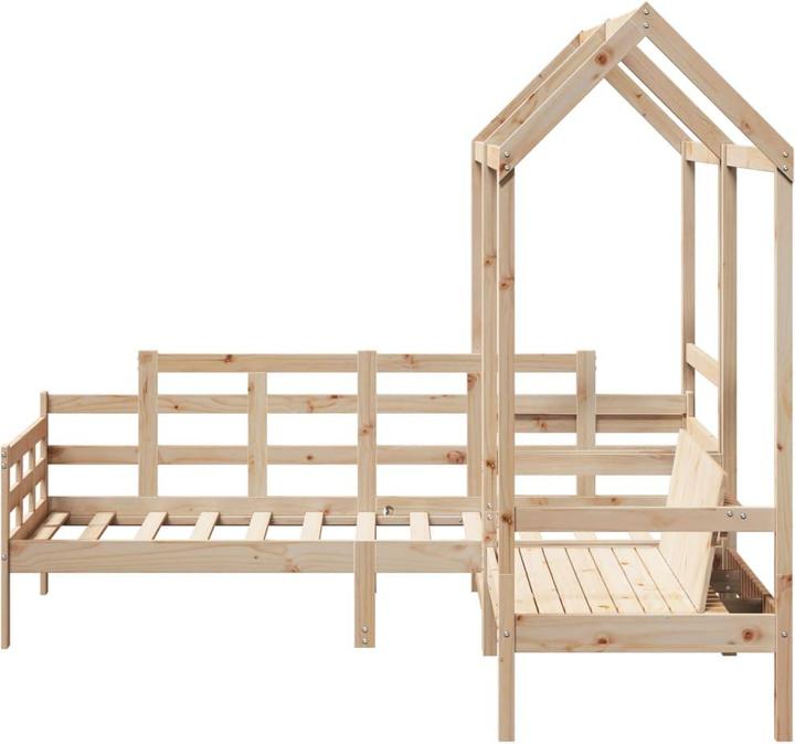 Actual product image VidaXL Day bed and bench with roof (90 x 200 cm)