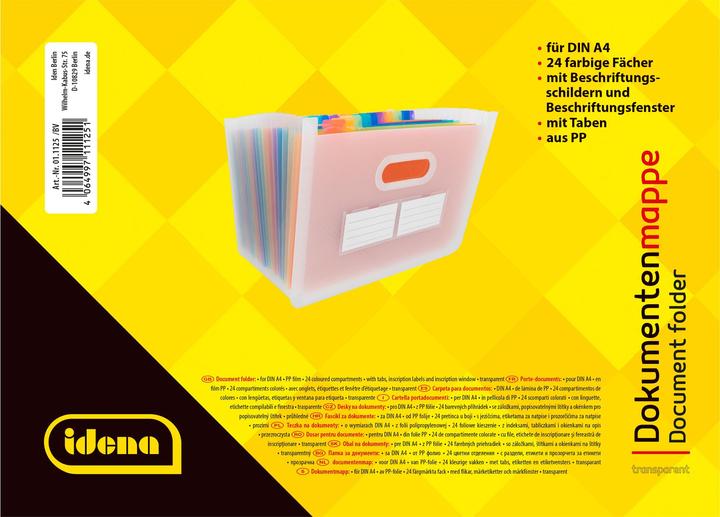 Actual product image Idena Document folder A4 24 compartments transparent (A4)