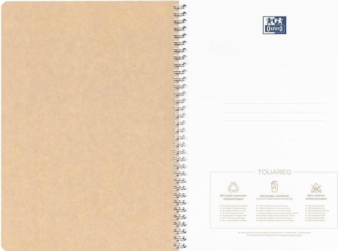 Actual product image Oxford Touareg A4 Card Twin-wire Notebook Ruled 180 Pages Assorted Colours SCRIBZEE Compatible Recycled (A4, Lined, Hardcover)