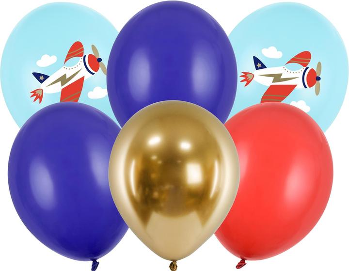 Produktbild Partydeco Luftballon Flugzeug Mehrfarbig, Ø 30 cm, 6 Stück
