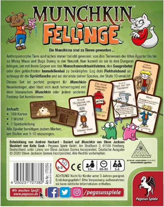 Actual product image Pegasus Card game Munchkin Fellinge (German)