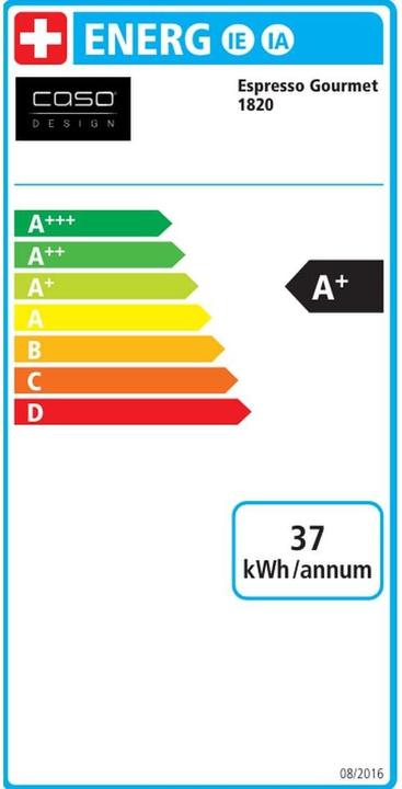 Label énergétique Caso Espresso Gourmet