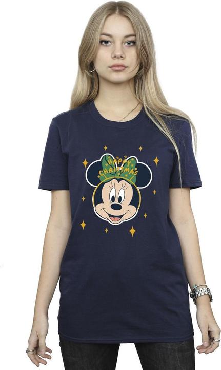 Immagine prodotto Disney Minnie Mouse Happy Christmas Maglietta Ampia Donna (XL)