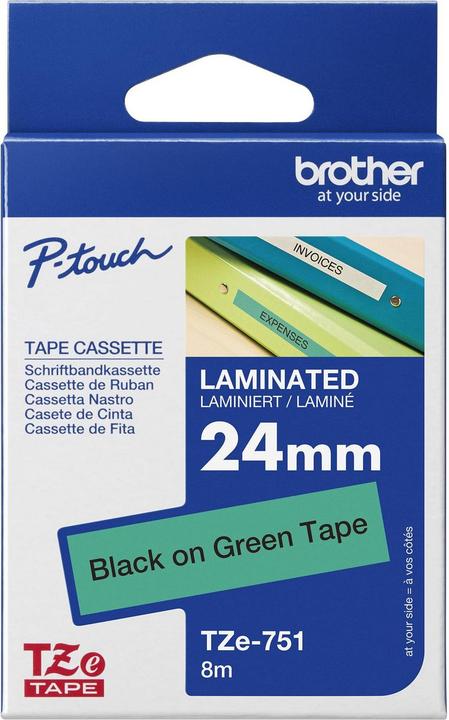 Produktbild Brother Tze-751 (2.40 cm, Grün, Schwarz)