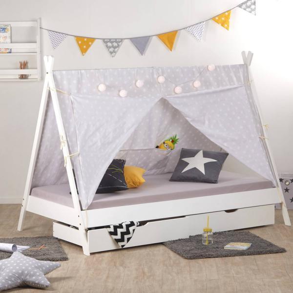 Image du produit Homestyle4u Lit d'enfant TIPI avec caissons de lit (90 x 200 cm)