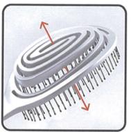 Image du produit Herba Brosse démêlante 3D Spiral en plastique, poils en nylon, blanc, ovale, 23 cm