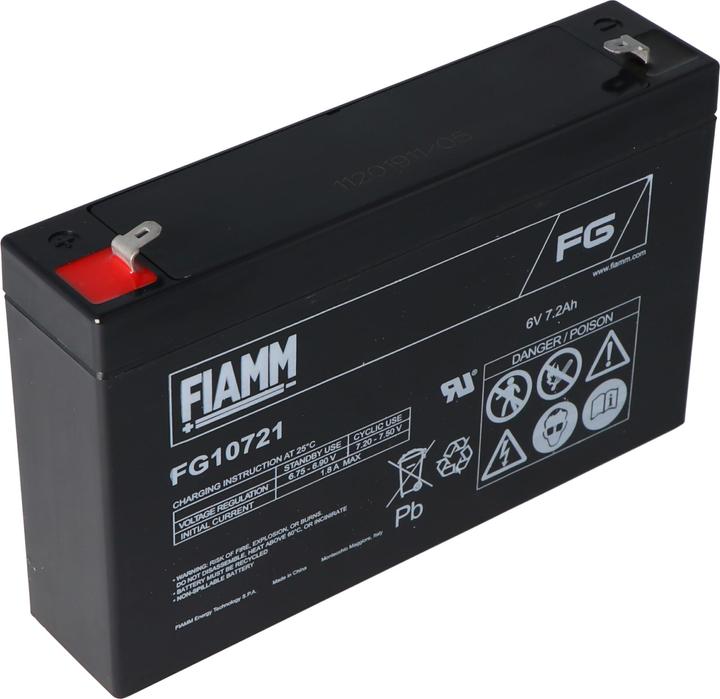 Actual product image Fiamm Battery FG10721 (6 V, 7.20 Ah)