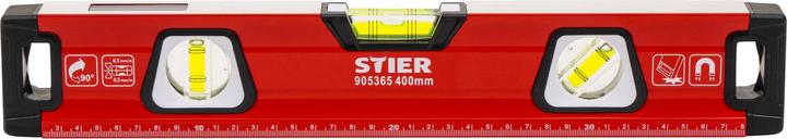 Image du produit Stier Niveau à bulle magnétique Premium à trois fioles, 400 mm ± 0,5 mm/m (40 cm)
