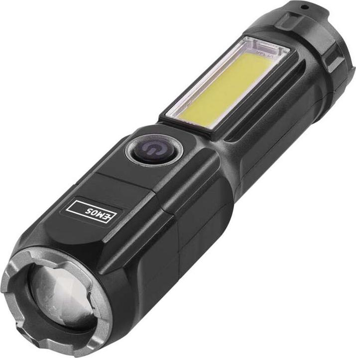 Actual product image Emos Wiederaufladbare LED-Taschenlampe aus Kunststoff P3214, 150 lm (13 cm, 150 lm)