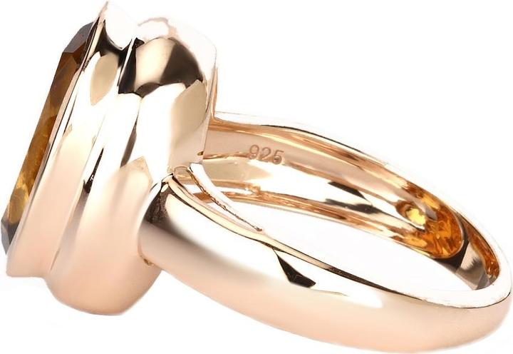 Produktbild Xen Ring mit champagner Quarz 925 Sterlingsilber rosèvergoldet (52, 925 Silber)