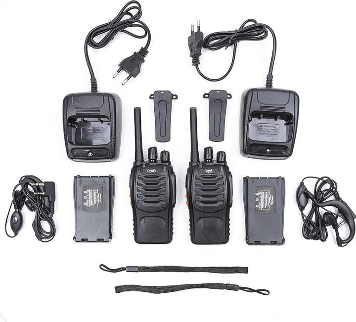 Image du produit PNI Pack de 6 radios PMR R40 PRO portables, batteries, chargeurs et écouteurs inclus.