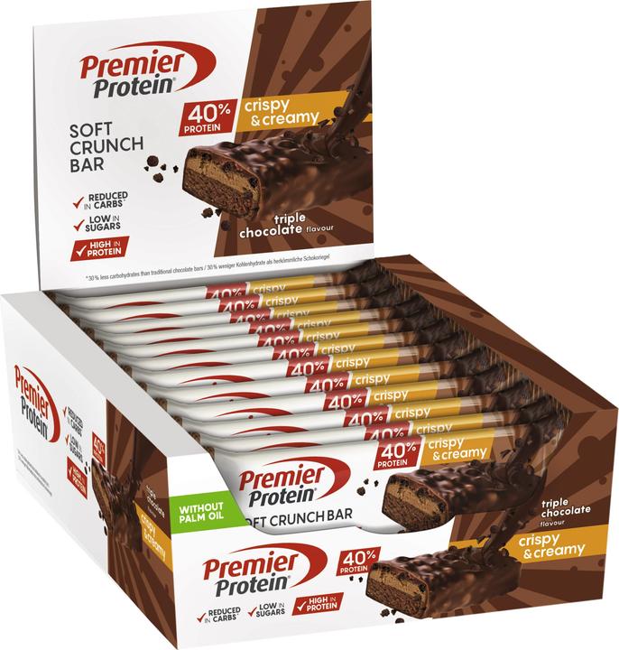 Produktbild Premier Protein Soft Crunch Bar 40% Protein (Triple Chocolate, 12 Stk., 480 g)