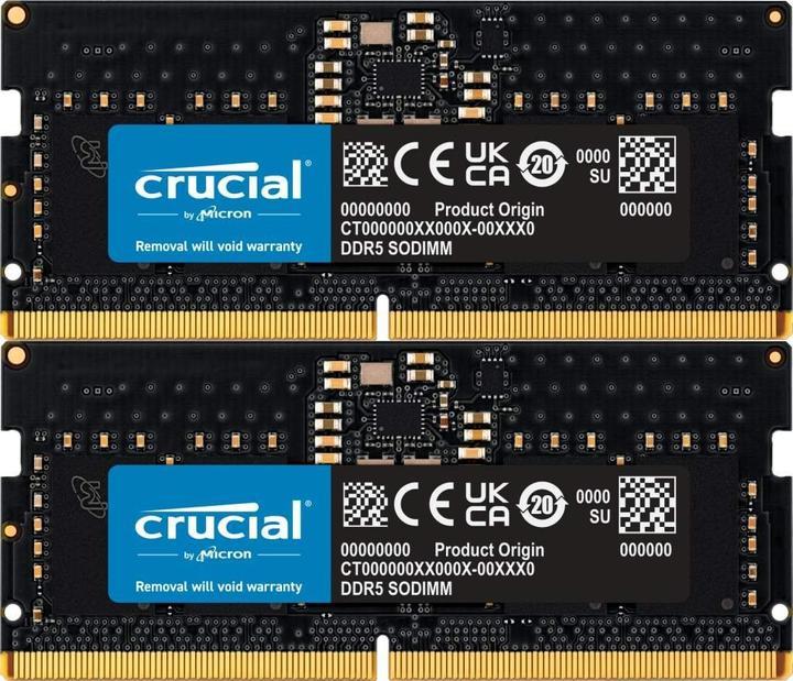 Actual product image Crucial CT2K32G48C40S5 (2 x 32GB, 4800 MHz, DDR5 RAM, SO-DIMM)