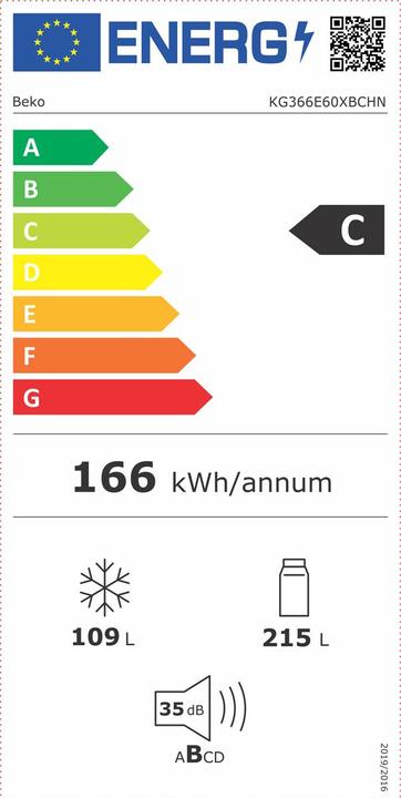 Etichetta energetica Beko KG366E60XBCHN (324 l)