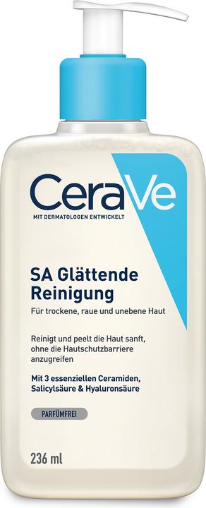 CeraVe SA Glättende Reinigung: mildes Reinigungsgel für Gesicht und Körper bei trockener Haut (Gel, 236 ml)